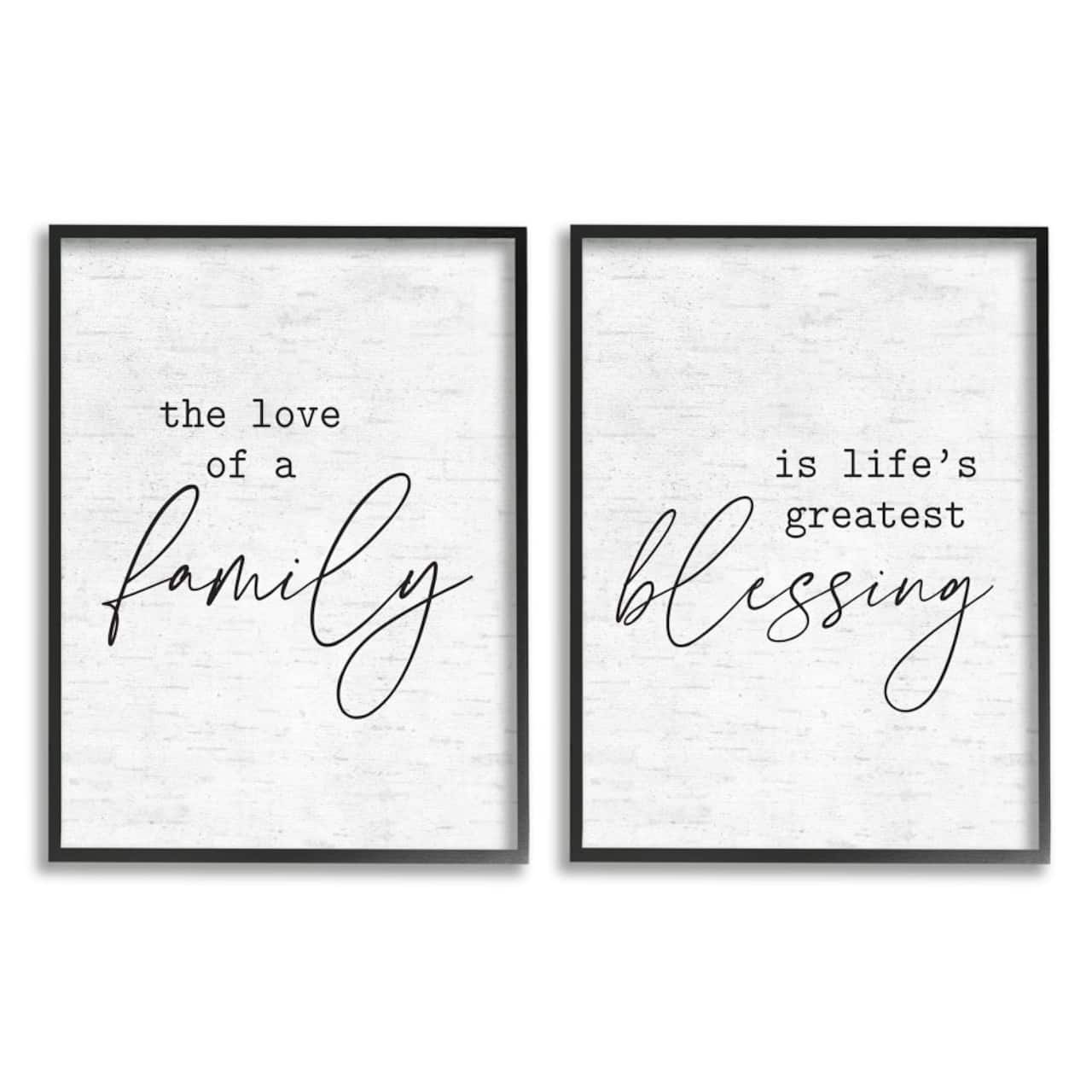 Stupell Industries Love of Family is Life's Greatest Blessing Minimal Quote Framed Wall Art
